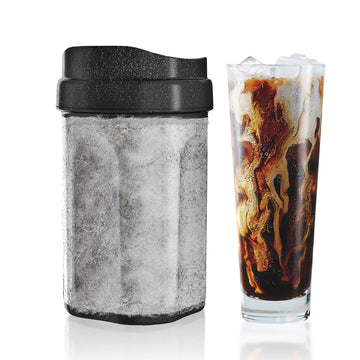 Wirsh Iced Coffee Maker, Instant Beverage Chiller ready in One Minute, with Lid ,13 OZ, Patented Design