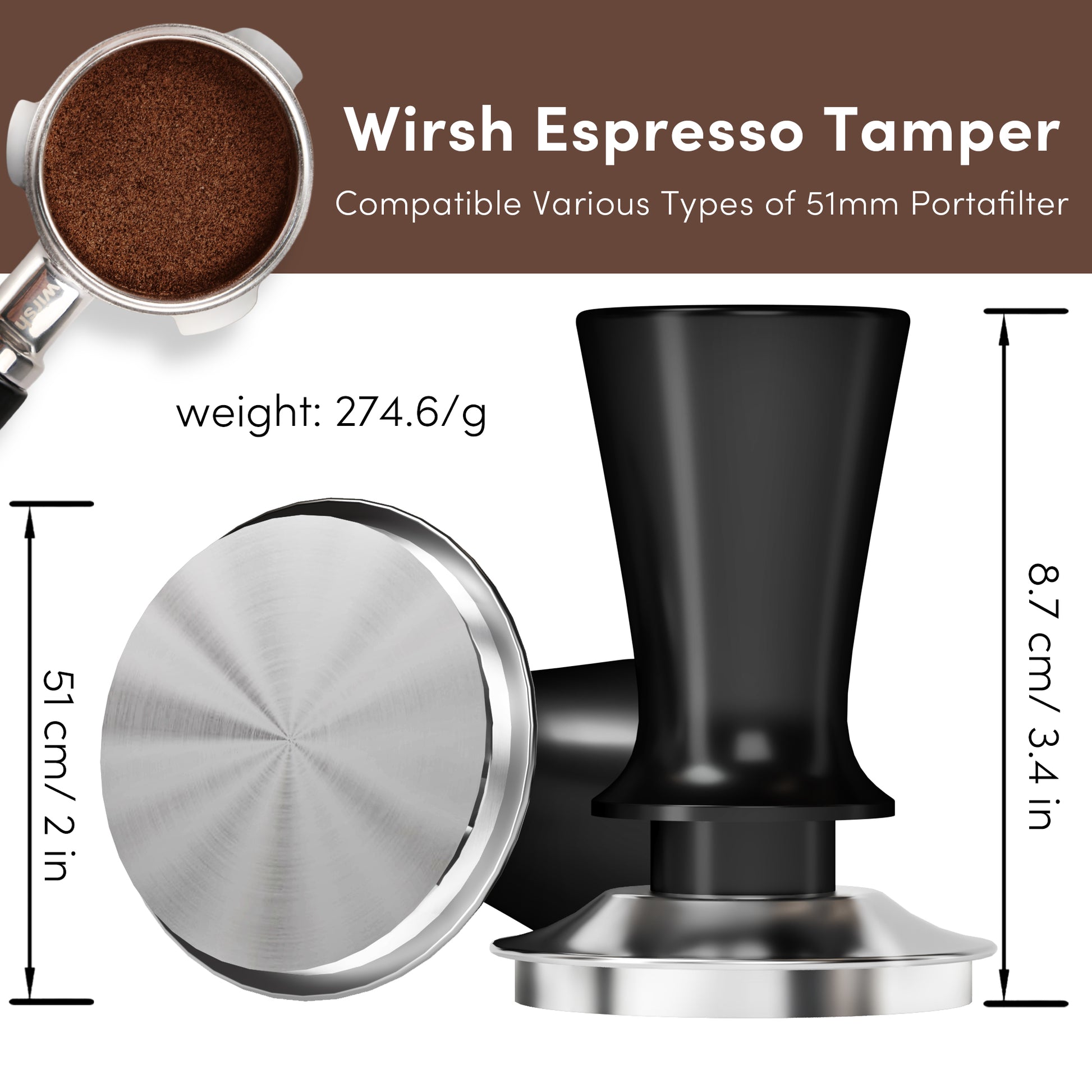 Coffee Tamper 51mm - Marcia's on Montague