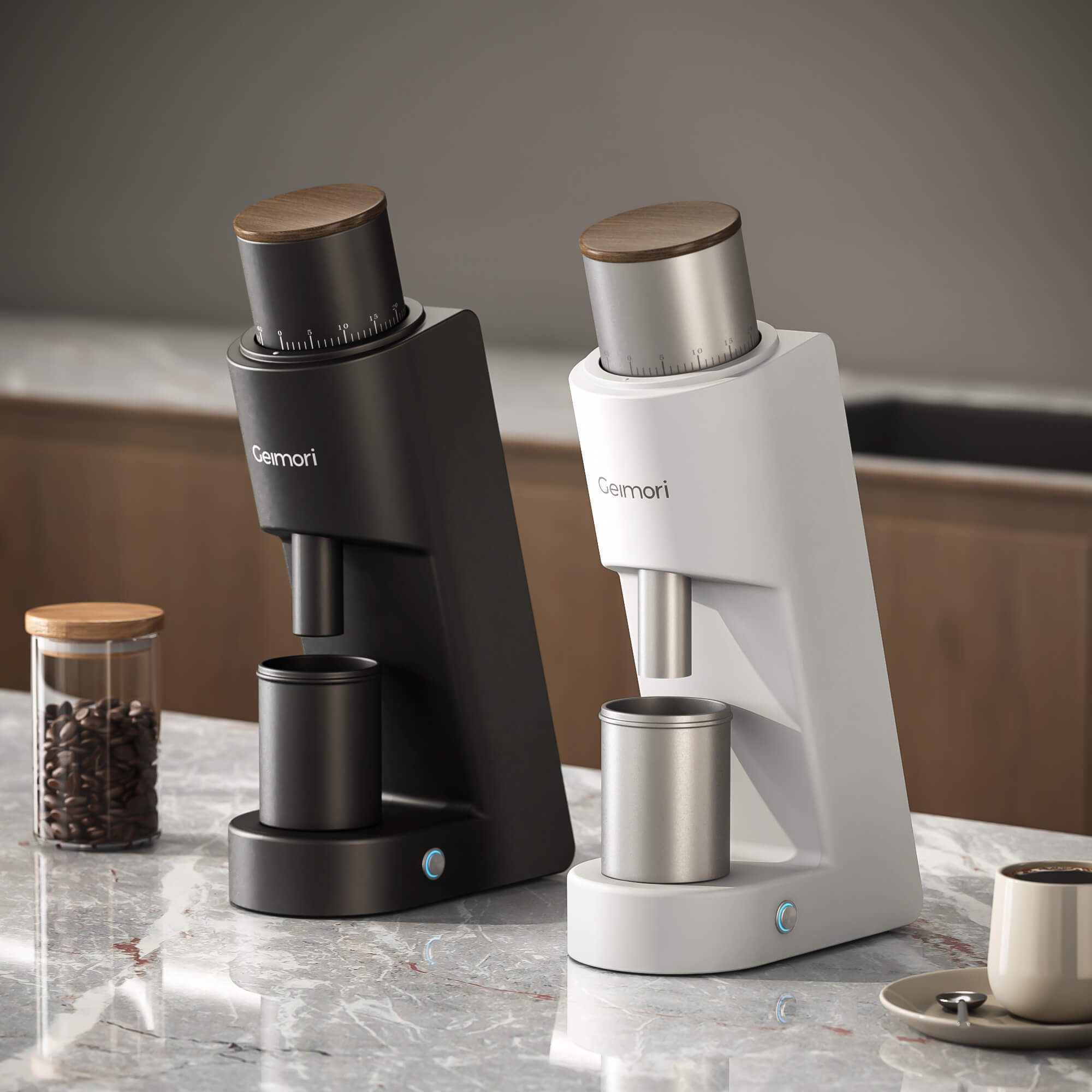 Geimori GU38 Single Dose Coffee Grinder, Electric Burr Coffee Grinder with 38mm Conical Burrs, Stepless Adjustment, Zero Retention