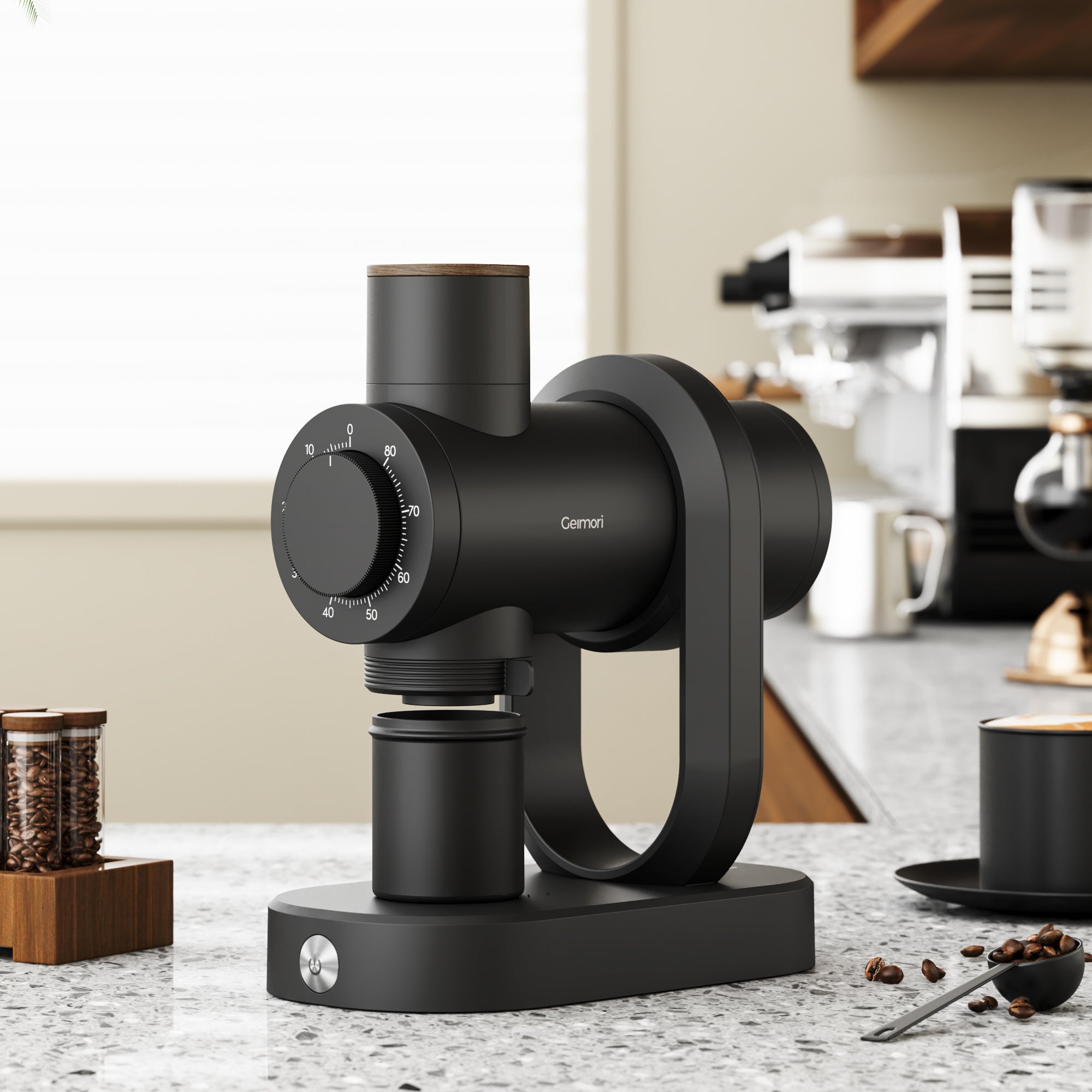 Geimori GU64 Single Dose Coffee Grinder with 64mm Flat Burr, Anti-Static Design, Stepless Adjustment, Adjustable RPM, Zero Retention