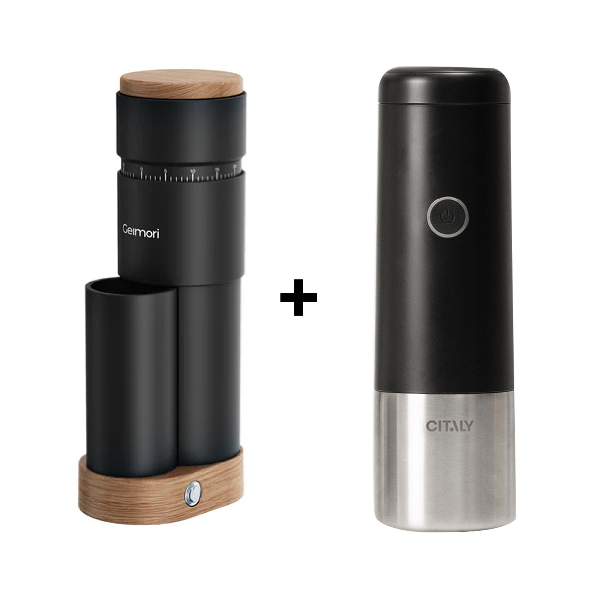 Geimori T38 Plus Coffee Grinder + Citaly GO 1 Portable Espresso Machine