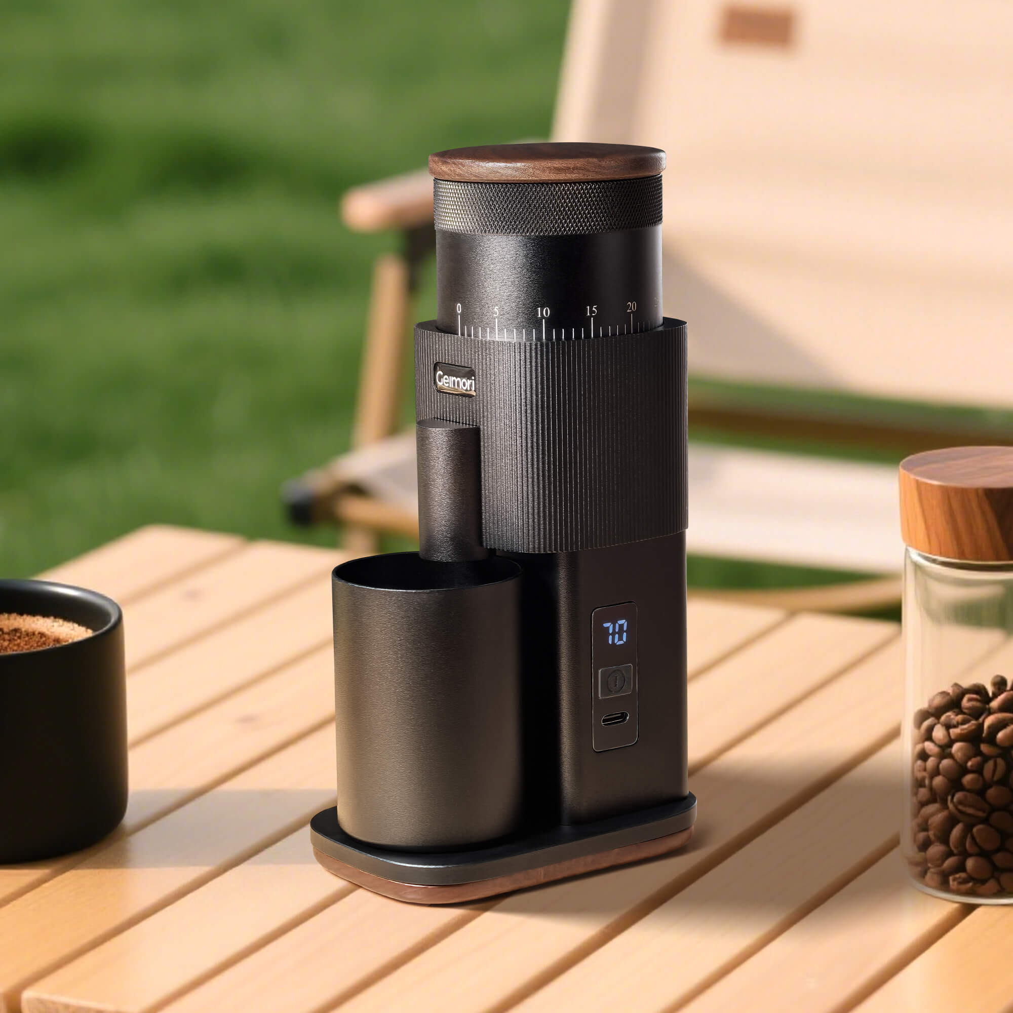 Geimori T38-The True Pro Grade Portable Coffee Grinder with 38mm Conical Burrs, 3600mAh Batteries, Stepless Grind Settings