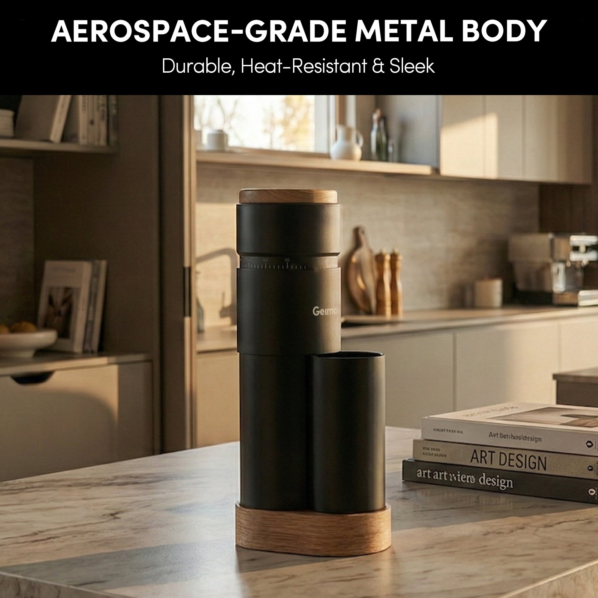 Geimori T38 Plus-The True Pro Grade Portable Coffee Grinder with 38mm Conical Burr, Anti-Static Tech, Stepless Grind Settings, Zero Retention