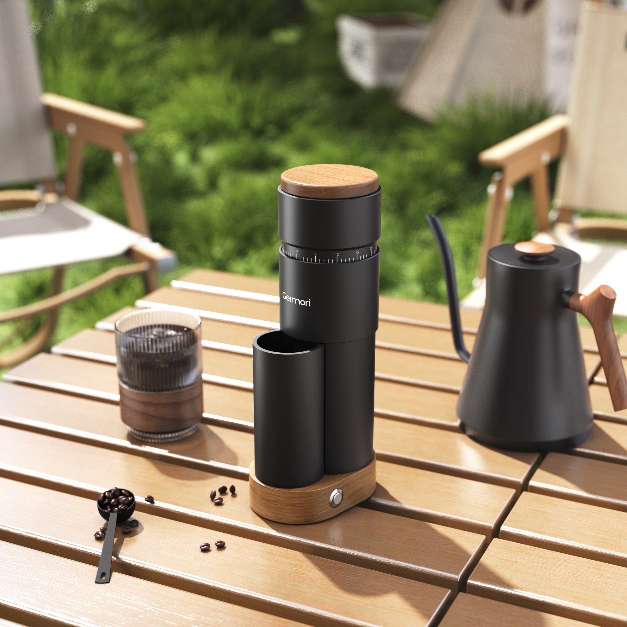 Geimori T38 Plus-The True Pro Grade Portable Coffee Grinder with 38mm Conical Burr, Anti-Static Tech, Stepless Grind Settings, Zero Retention