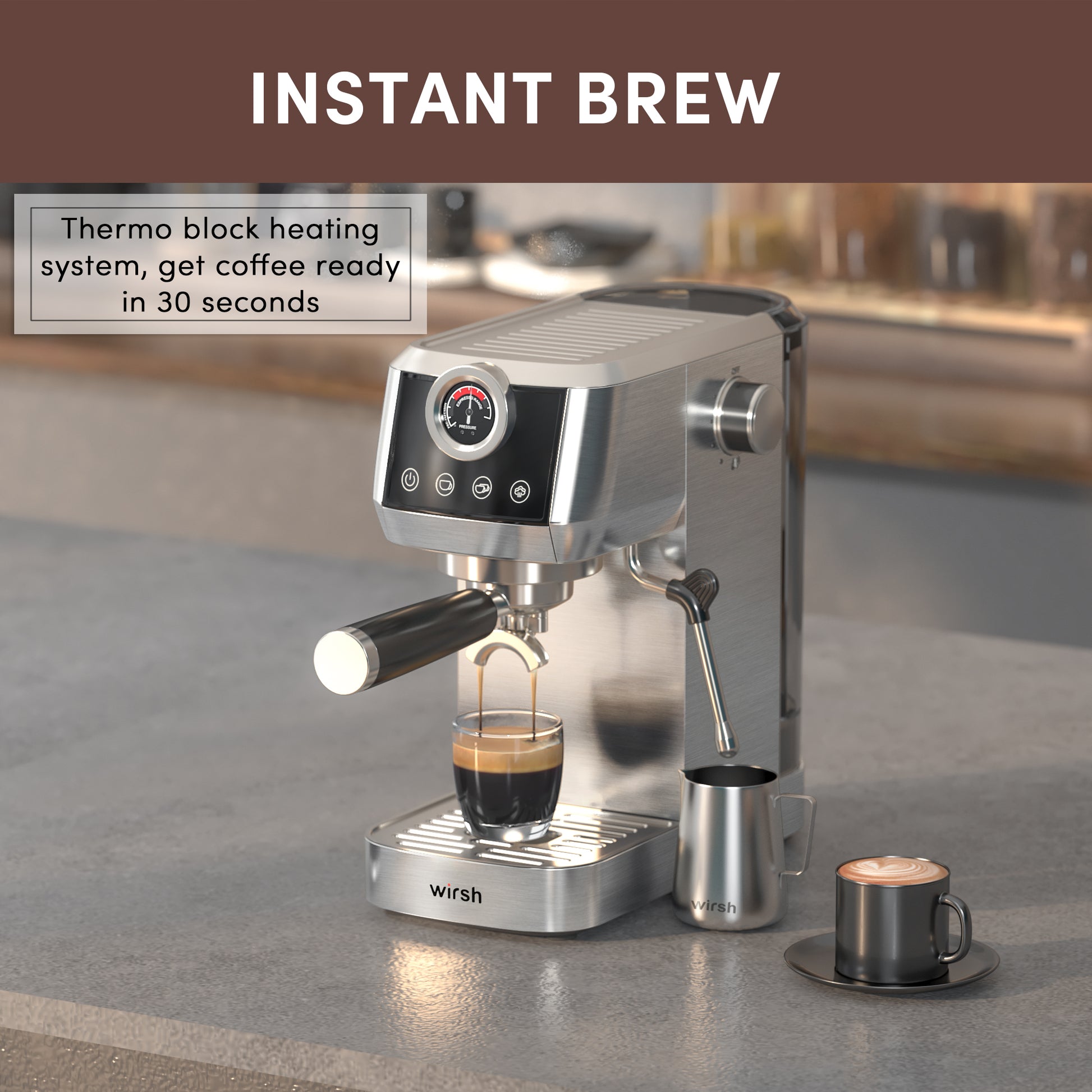 < img src="espresso machine.jpg" alt="wirsh 20bar espresso machine instant brew"/>