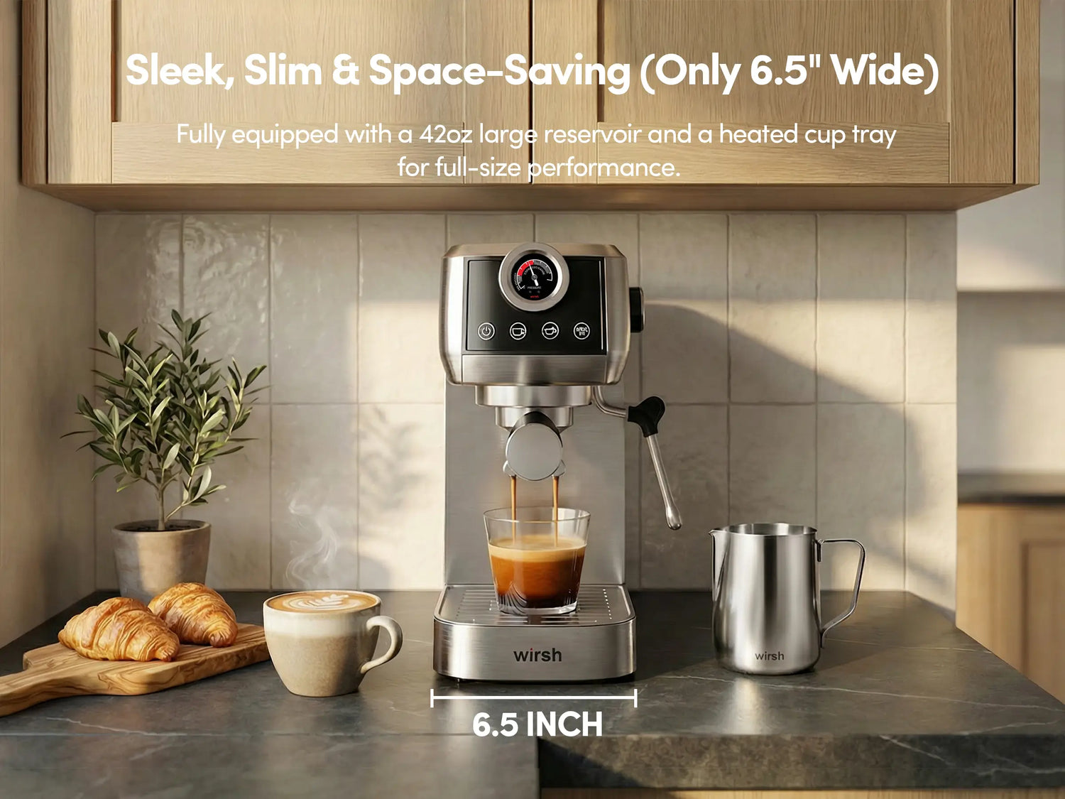 wirsh espresso machine sleek size 