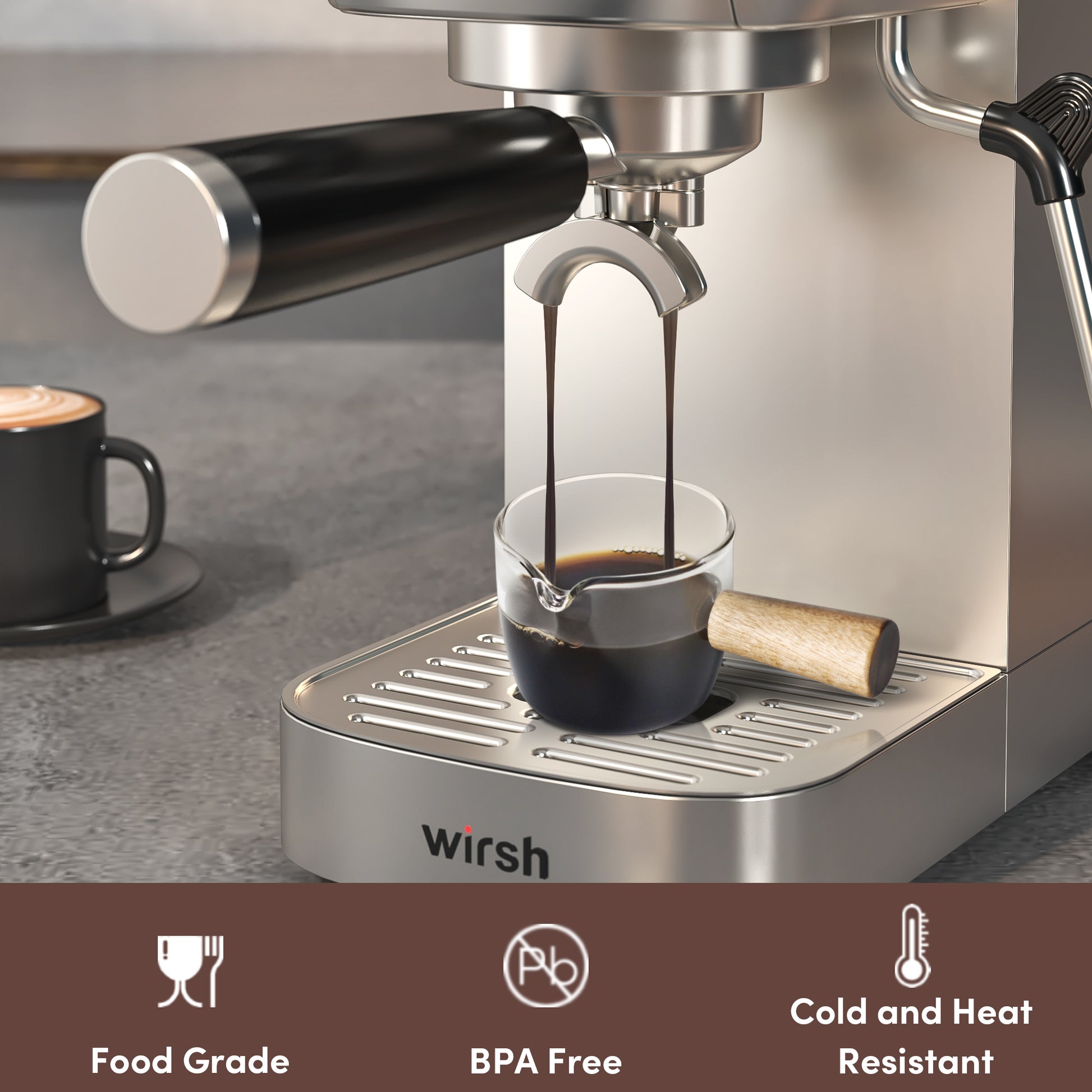 Wirsh Coffee Grinder – with 5.3oz. Stainless Steel Removable Bowl, 200