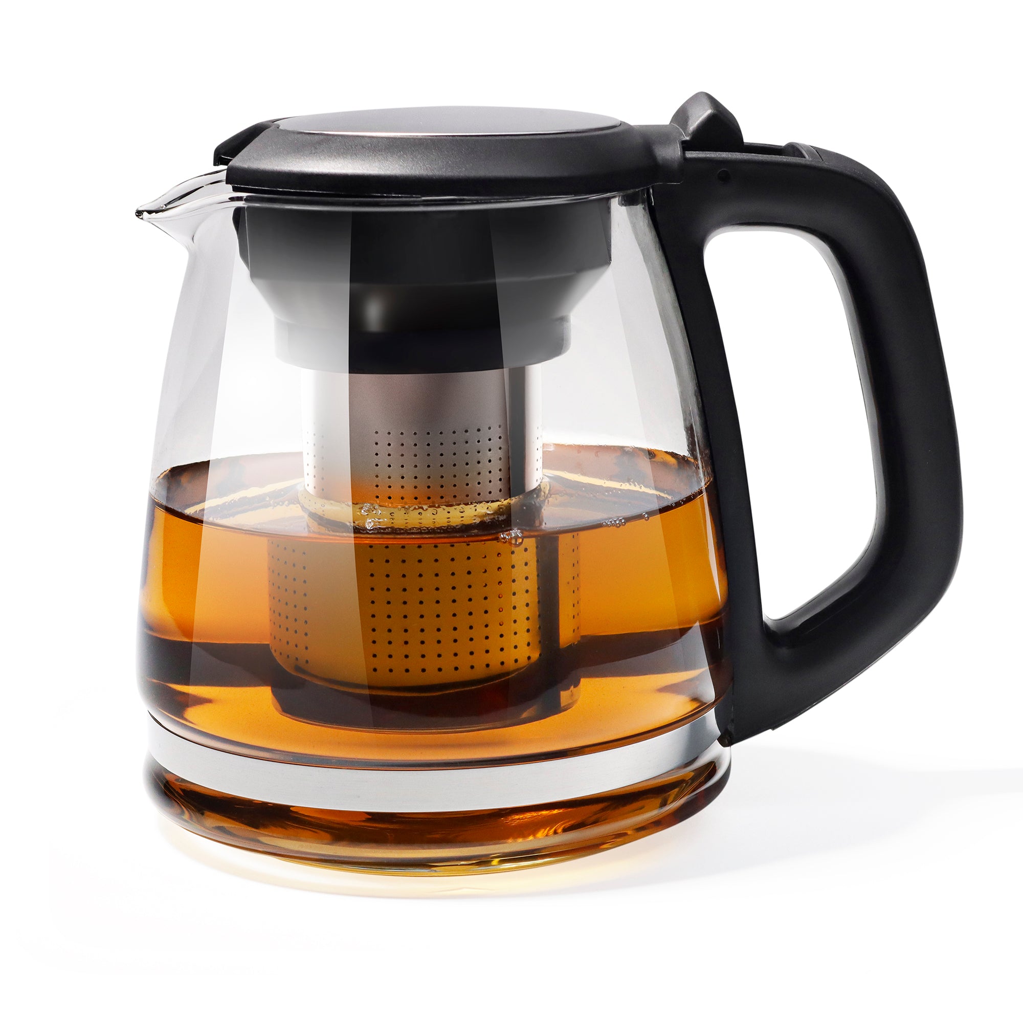 Wirsh Glass Teapot with Removable Stainless Steel Infuser, 50oz/1500ml Clear Borosilicate Glass Tea Kettle