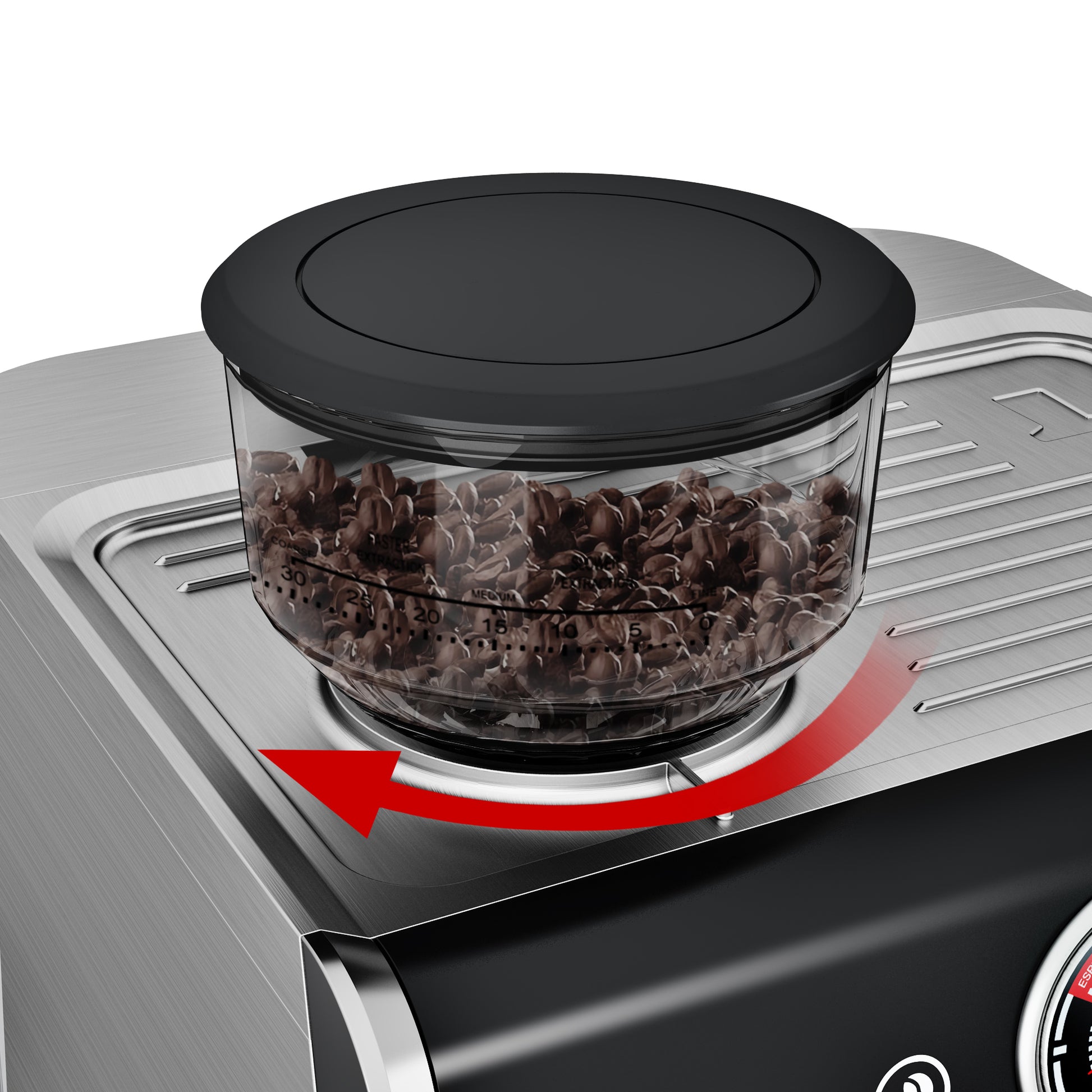 <img src="espresso machine.jpg" alt="wirsh espresso machine coffee grinder"/>